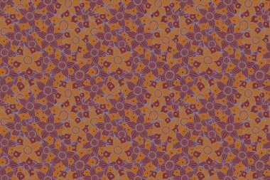 Güzel suluboya çiçekler, parlak resimler çiçek desenleri. Kahverengi, turuncu ve mavi renklerde pürüzsüz desen.