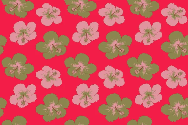 Camiseta Hawaiana Aloha Patrón Sin Costuras Patrón Hibisco Sobre Fondo — Foto de Stock