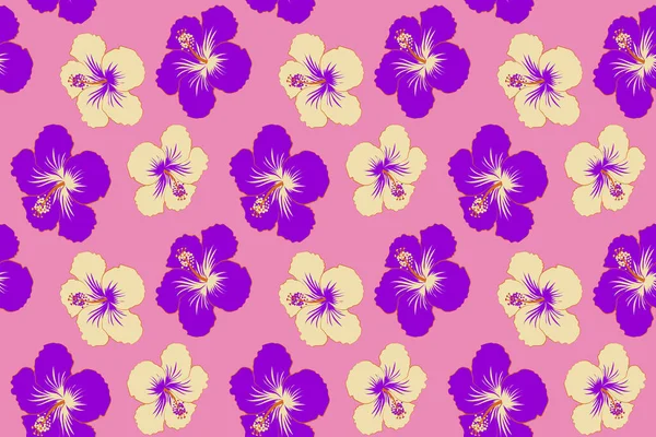 Tipografia Aloha Com Padrão Hibisco Ilustração Floral Para Estampa Shirt — Fotografia de Stock