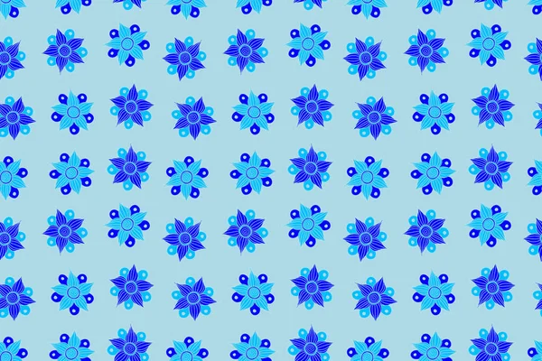 Floral Seamless Pattern Spring Paper Abstract Cute Flowers Blue Colors — Stock Photo, Image