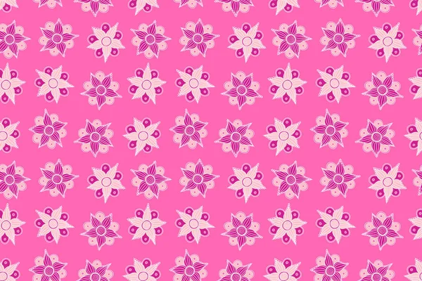 Patrón Sin Costuras Con Flores Decorativas Verano Colores Blanco Rosa — Foto de Stock