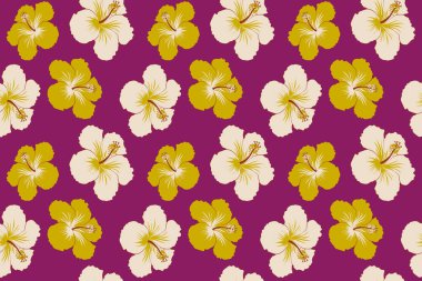 Egzotik, dikişsiz çiçek desenli. Yatak çarşafları, ceket, paket tasarımı, kumaş ve moda kavramları için tekstil baskısı. Çiçeksiz suluboya desen. Sarı, mor ve bej amber desenli..