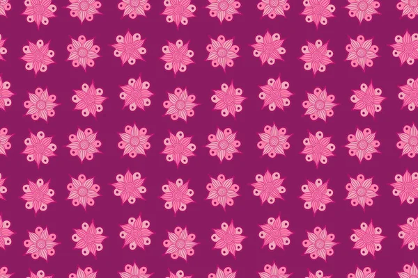 Optical Illusion Seamless Texture Floral Ornament Purple Magenta Pink Colors — Stock Photo, Image