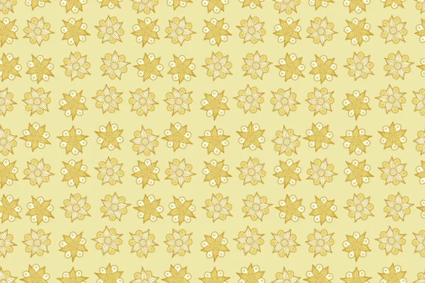 Patrón Sin Costura Floral Étnico Colores Beige Amarillo —  Fotos de Stock