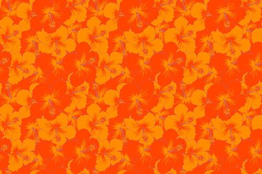 Soyut arkaplan. Çiçeksiz desenli, çiçek açan çiçekli ve turuncu yapraklı. Engelli çiçekli şık duvar kağıtları.