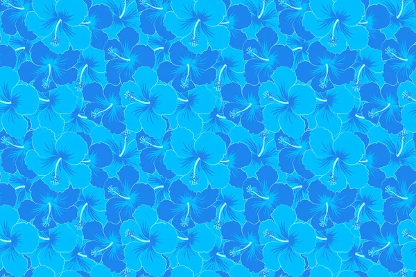 Blue Hibiscus Seamless Background Exotic Seamless Pattern Flower Design Textile — Stock Photo, Image