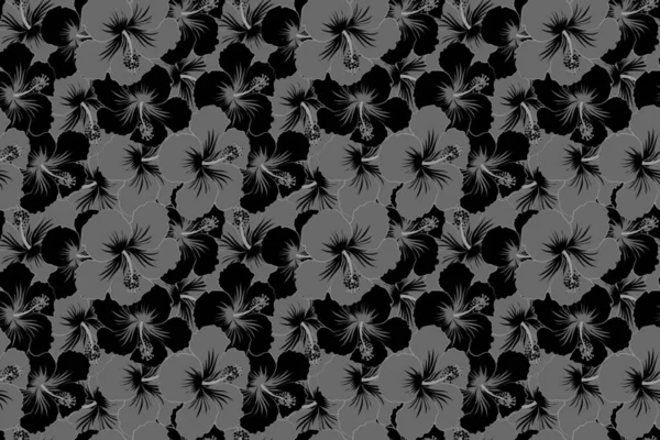 色彩艳丽的花纹手绘花纹 黑色和灰色装饰花 — 图库照片