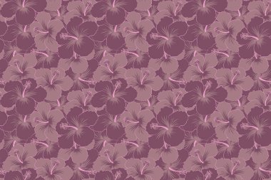 Mor renklerde, dekoratif çiçekli, etnik, pürüzsüz desenler..