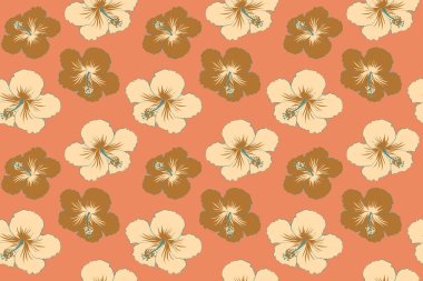 Pembe arka plan üzerinde suluboya etkisi olan tropikal çiçeklerin (hibiscus).