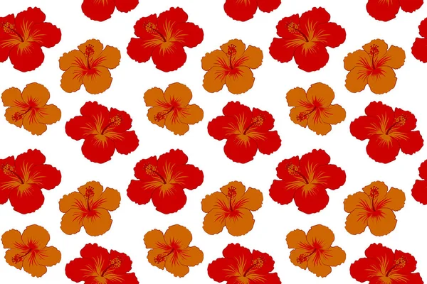 Diseño Hawaiano Brillante Con Plantas Tropicales Flores Hibisco Colores Amarillo — Foto de Stock