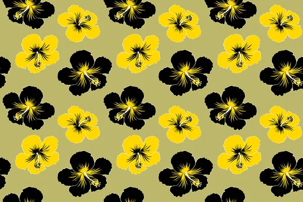 Floral Illustration Shirt Print Seamless Pattern Illustration Brown Background Aloha — Stock Photo, Image