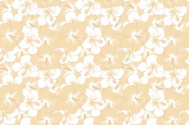 Geleneksel doğulu desensiz şal deseni. Bej renkli çiçek duvar kâğıdı. Çizgili, pürüzsüz desenli, çiçek desenli. Kumaş, tekstil, ambalaj kağıdı için dekoratif süs.