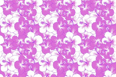 Kusursuz desen. Kusursuz tropikal çiçek, menekşe ve beyaz amber deseni.