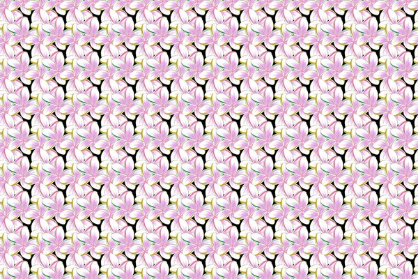 Seamless Pattern Little Flowers Pink Green White Colors Hand Painted — Stock Photo, Image