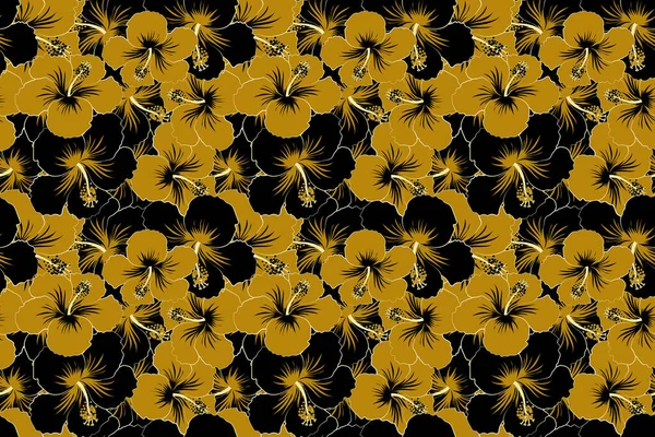 Seamless Texture Floral Ornament Brown Black Colors Illustration Good Interior — Stock Photo, Image