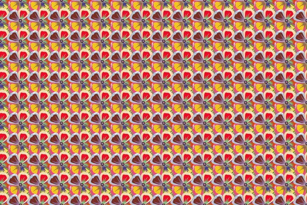 Барвистий Принт Квітковою Композицією Вінтажному Стилі Безшовний Красивий Квітковий Фон — стокове фото