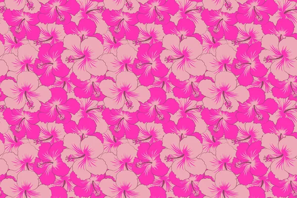 Забарвлення Абстрактних Квіткових Безшовних Візерунків Рожевими Кольорами Перетин Вигнутих Елегантних — стокове фото