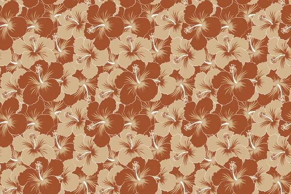 Repeating Hibiscus Flowers Pattern Floral Print Modern Motley Floral Seamless — Stock Photo, Image