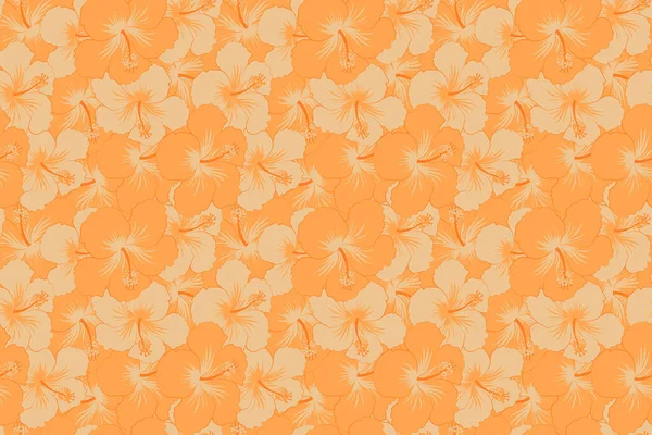 Seamless Pattern Hawaiian Aloha Shirt Seamless Design Orange Colors — Stock Photo, Image