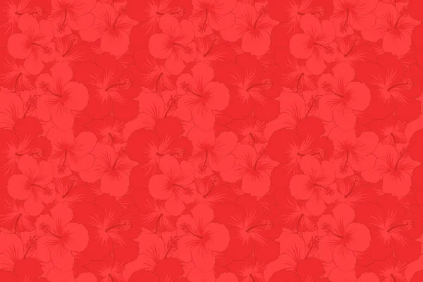 Patrón Sin Costuras Elegancia Abstracta Con Flores Hibisco Colores Rojos — Foto de Stock