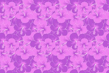 Amfibik çiçekli şık duvar kağıtları. Soyut arkaplan. Çiçeksiz desenli, çiçek açan çiçekli ve mor yapraklı..