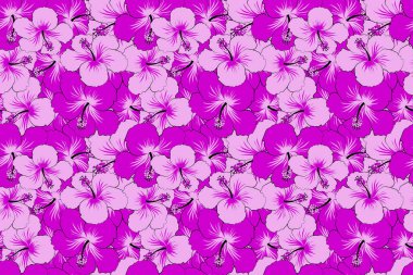 Amfibik çiçekli optik illüzyon. İç tasarım, baskı, web ve tekstil tasarımı için iyi bir tasarım. Mor renkli çiçeklerin pürüzsüz dokusu.