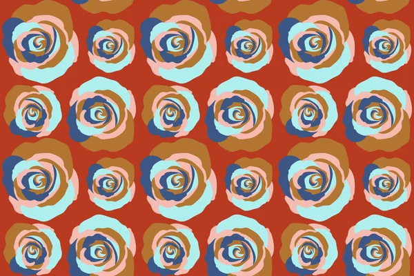 Ткань Текстуры Узор Бесшовными Цветами Розы Цветочный Бесшовный Рисунок Коричневом — стоковое фото