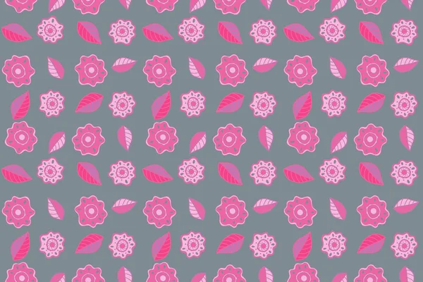Abstracte Elegantie Naadloos Patroon Met Bloemen Grijze Paarse Roze Kleuren — Stockfoto