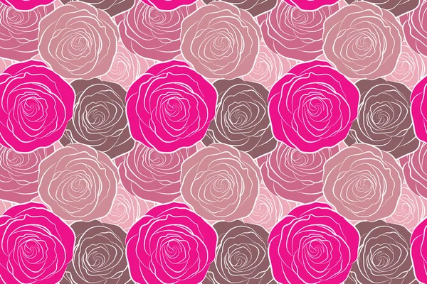 Літня Старовинна Квіткова Листівка Квітами Рожевої Троянди Ботанічний Природний Безшовний — стокове фото