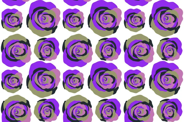 Vintage Hond Roos Patroon Bloemenachtergrond Abstract Violette Rozen Schetsen Bloemenkaart — Stockfoto