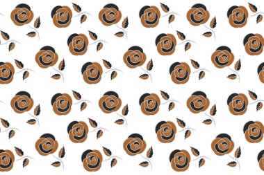 Tarzsız desenli çiçek motifi, delik, lekeler, lale çiçekleri, renkli arka planda karalamalar. El çizimi. Kusursuz çiçek arkaplanı.