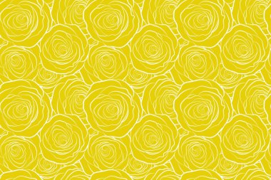 Soyut tek renkli sarı İngiliz gülleri pürüzsüz desen.