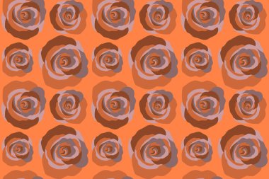 Klasik köpek gül desenli. Turuncu arka planda çiçekler. Soyut gül çizimi. Üzerinde köpek gülü olan çiçek kartı. Dogrose çiçekleri ile el çizimi arka plan. Çiçeksiz desen. Vahşi gül tasarımı.