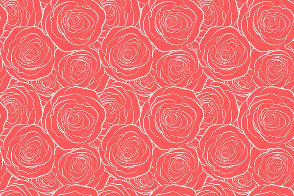 Patrón Floral Sin Costuras Con Silueta Rosas Rosa Estilizada Abstracta — Foto de Stock