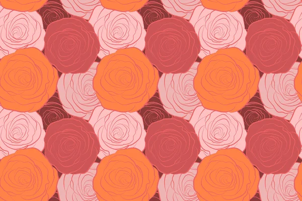 Rose Blomster Sømløse Mønster Håndmalet Illustration Gule Farver - Stock-foto