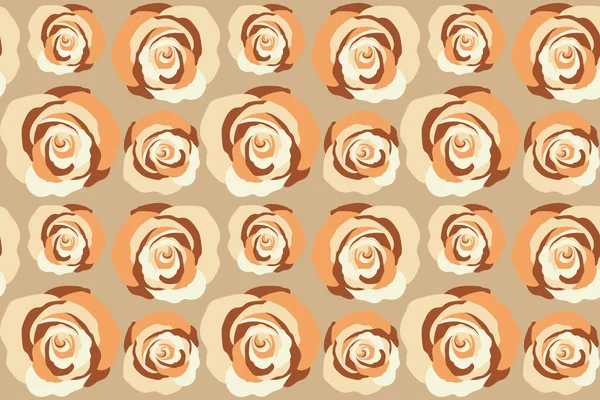 Nahtloses Muster Stilisierter Rosen Beiger Hintergrund — Stockfoto
