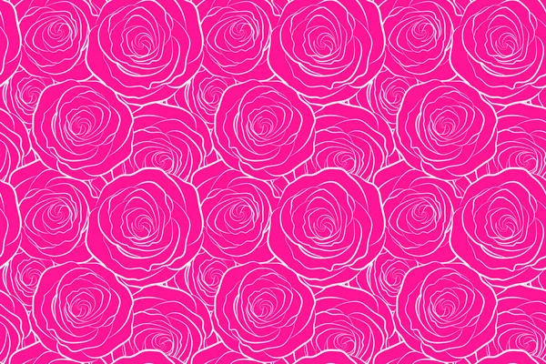 Padrão Sem Costura Com Monocromeu Magenta Abstrata Silhueta Rosas Estilizadas — Fotografia de Stock