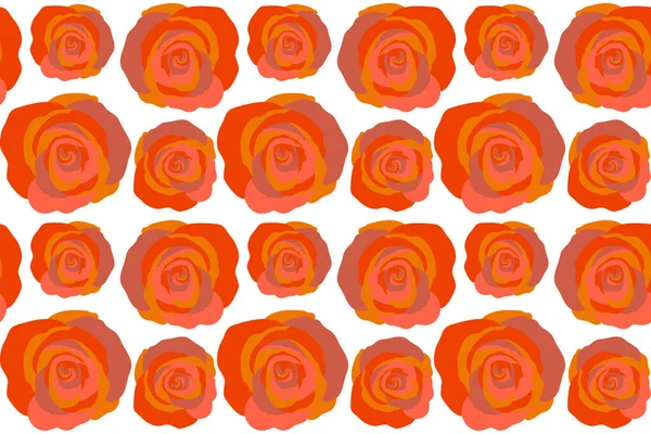 Nahtlose Tropische Blume Rose Nahtlosen Muster Hintergrund Orangen Farben Retro — Stockfoto