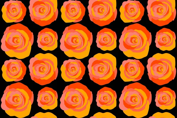 Seamless Floral Pattern Abstract Orange Roses — Stock Photo, Image