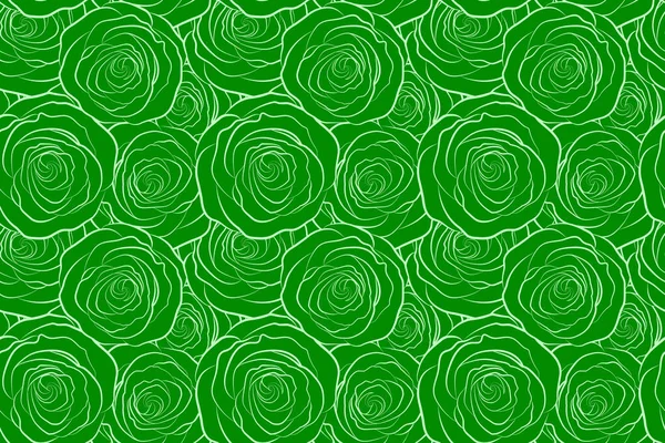 Padrão Monocromático Sem Costura Com Rosas Verdes Padrão Bonito Para — Fotografia de Stock