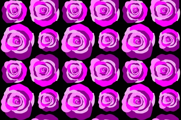 Милий Безшовний Візерунок Маленьких Трояндових Квітках Невеликі Фіолетові Трояндові Квіти — стокове фото