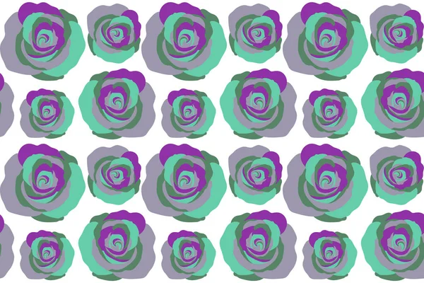 Rose Fiori Modello Senza Soluzione Continuità Illustrazione Dipinta Mano Colori — Foto Stock