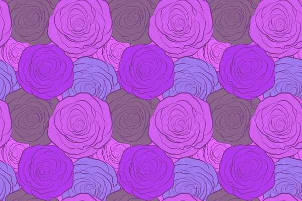 Simples Rosas Violeta Sem Costura Padrão — Fotografia de Stock