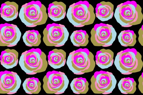 Stylizované Růže Denim Květinové Pozadí Džíny Pozadí Růžovou Růží Květiny — Stock fotografie