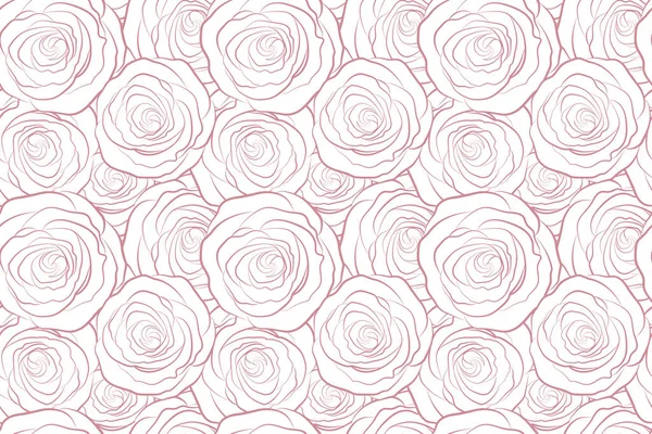 Naadloos Patroon Met Witte Achtergrond Abstracte Rood Gestileerde Rozen Silhouet — Stockfoto