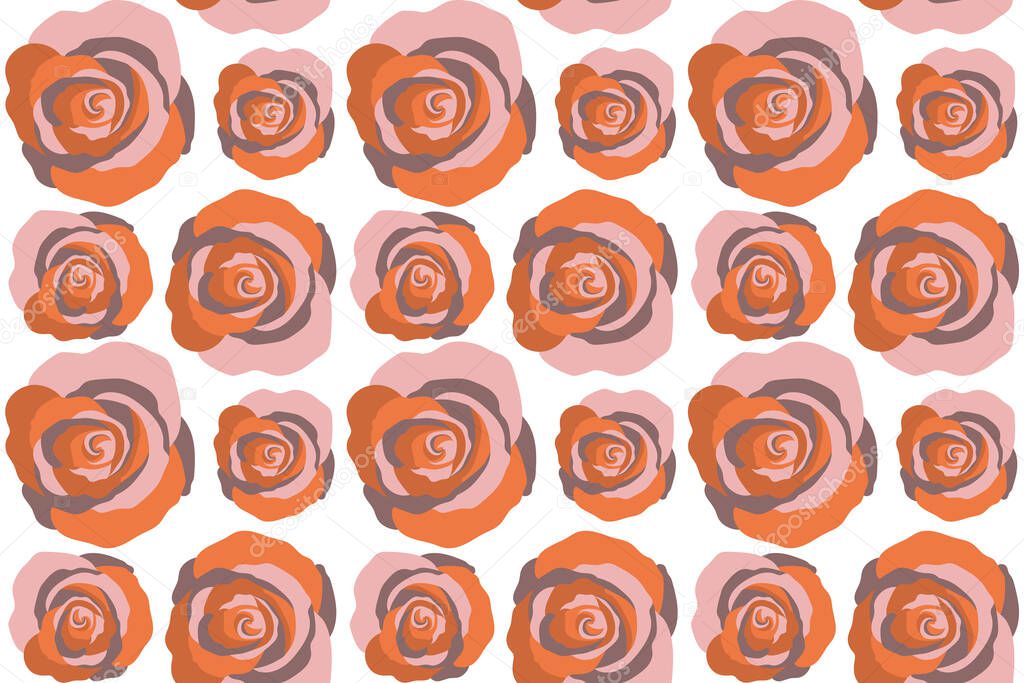Abstract brown english roses seamless pattern.