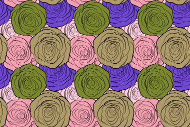 Kusursuz çiçek deseni. Çiçekli Motley gülleri. Suluboya kusursuz desen.