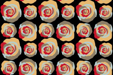 Pembe renkli, soyut çiçeklerle kusursuz mürekkep deseni. El çizimi fırça, gül boyama. Modaya uygun çiçek arkaplanı.