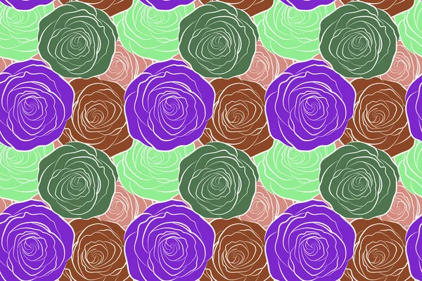 Багатобарвні Пелюстки Квітів Крупним Планом Троянди Красивий Абстрактний Безшовний Візерунок — стокове фото