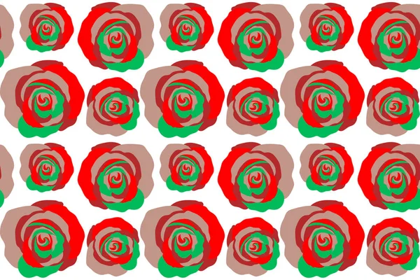 Винтажный Стиль Бесшовный Фон Ручной Рисованной Акварелью Красные Цветы Розы — стоковое фото